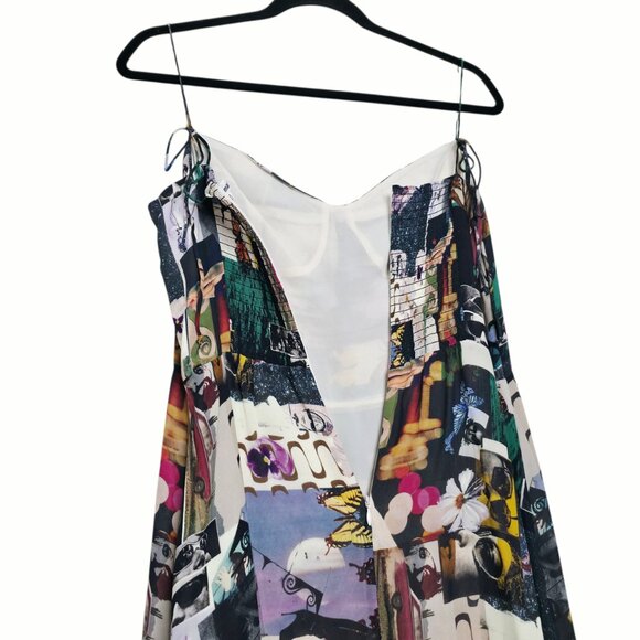 Reformation Juliette Decoupage Mixed Media Print Black Midi Dress‎ Size 12 - Picture 8 of 11